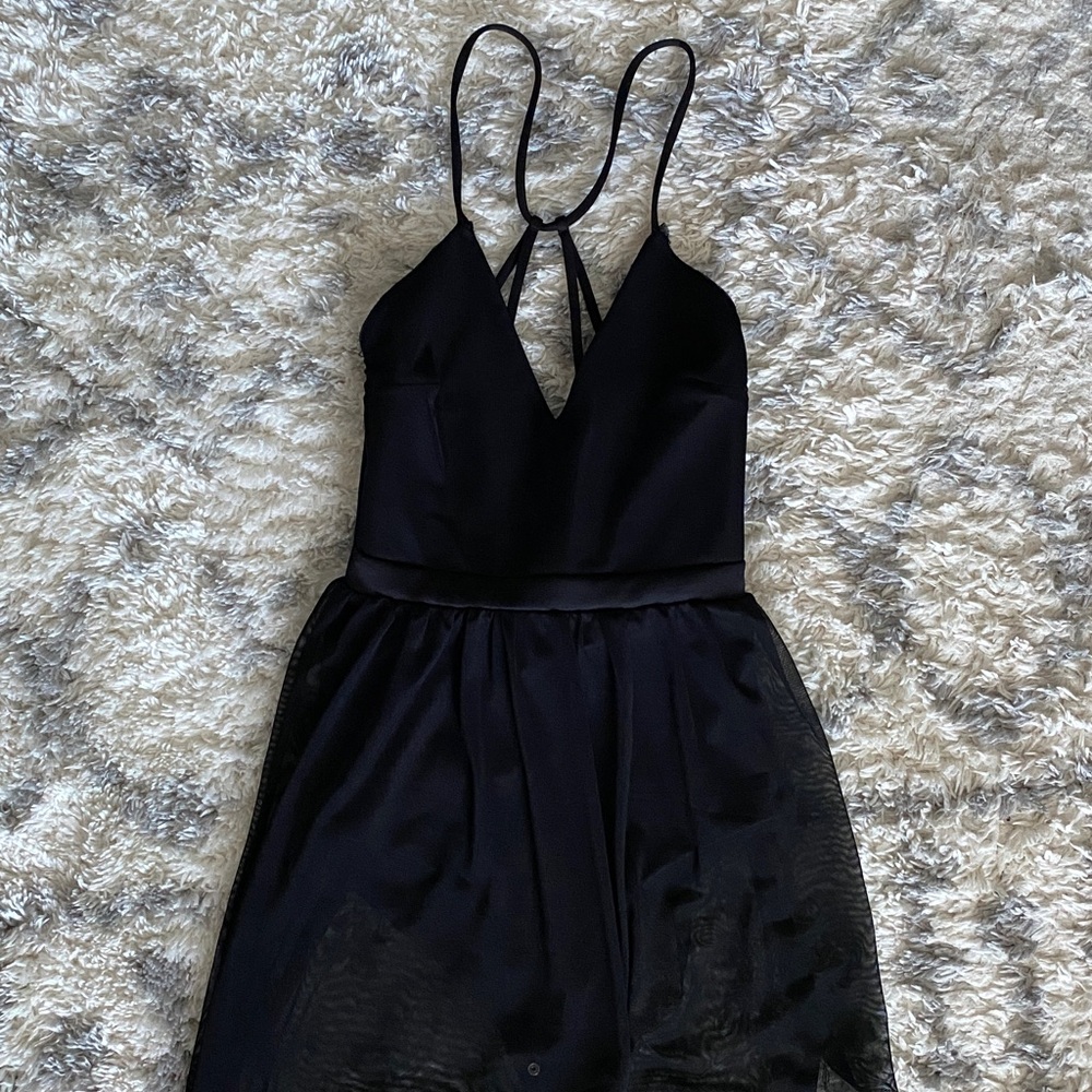 Charlotte Russe - Elegant Mesh Sleeveless Bodysuit Slit Maxi Dress